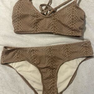 Hula Honey Brown Textured Bikini Set